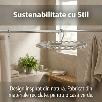 Suport de Uscare Compact "Petal S" pentru Lenjerie și Accesorii, 22 Compartimente, Plastic