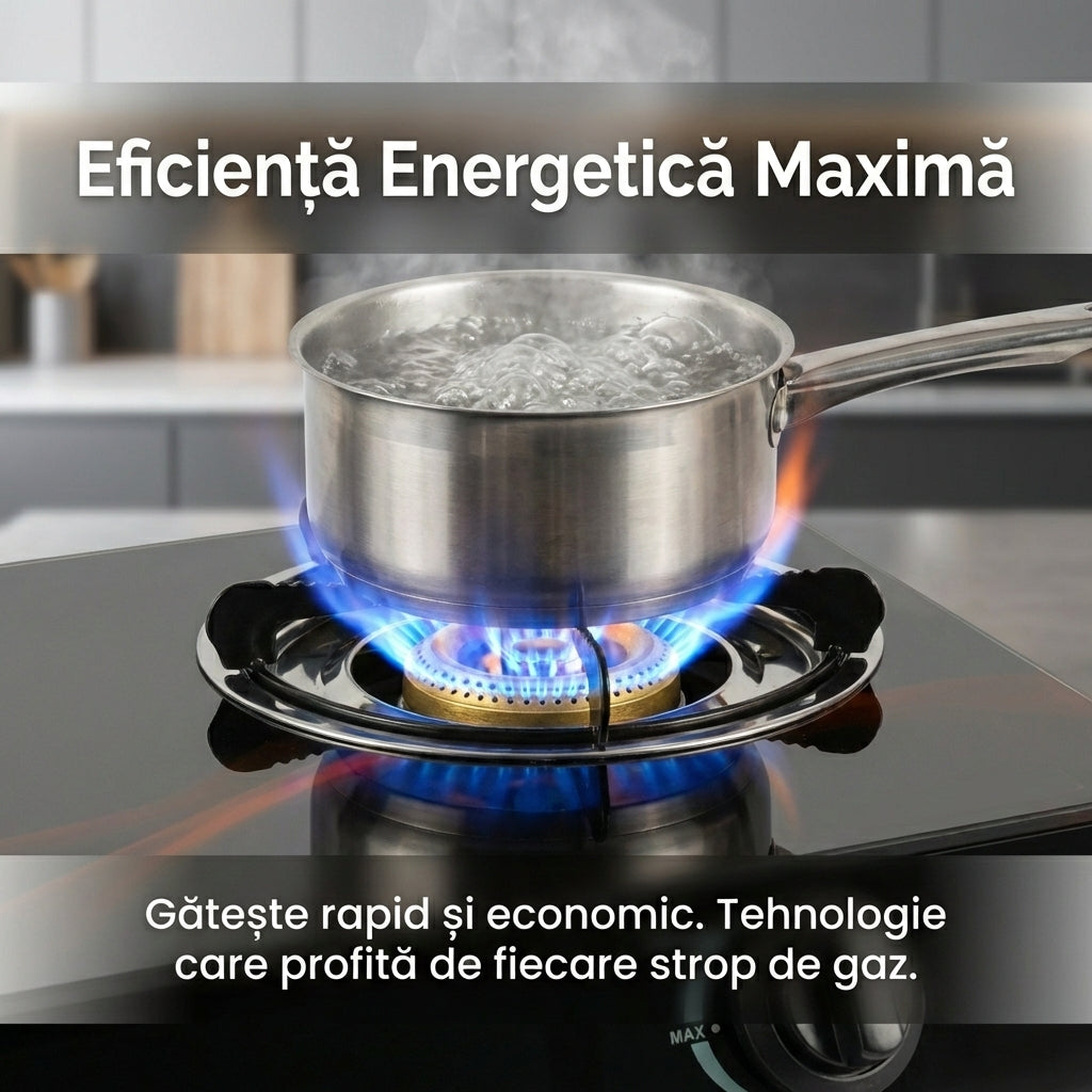 Aragaz de Masă Dublu R.8051, Sticlă Călită Neagră, Aprindere Electronică, 2 Arzătoare