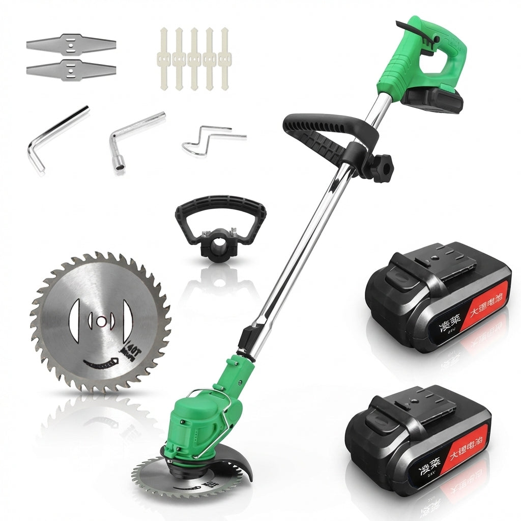 Motocoasă Electrică cu 2 Acumulatori 48V (4000mAh) - Autonomie 4 Ore, Tăiere 300mm & Greutate Redusă (1.2kg)