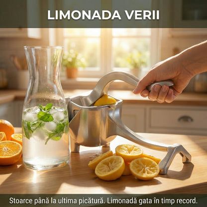 Storcător Manual de Citrice din Aluminiu (Heavy Duty) - Presă Profesională pentru Lămâi & Portocale, 23cm