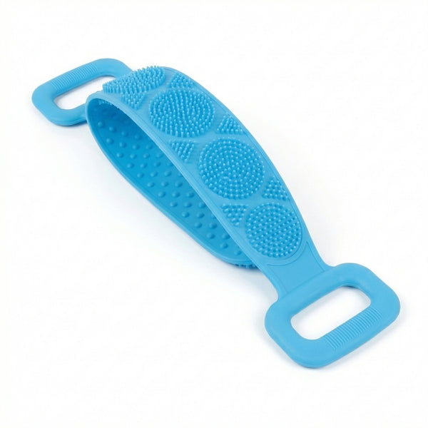 Centură Exfoliantă din Silicon pentru Spate - Perie de Duș cu Două Fețe, Masaj & Mânere (70cm)