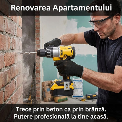 Set Bormașină Electrică 21V cu Percuție & 2 Acumulatori - Trusă Completă 32 Piese cu Mandrină Metalică 13mm