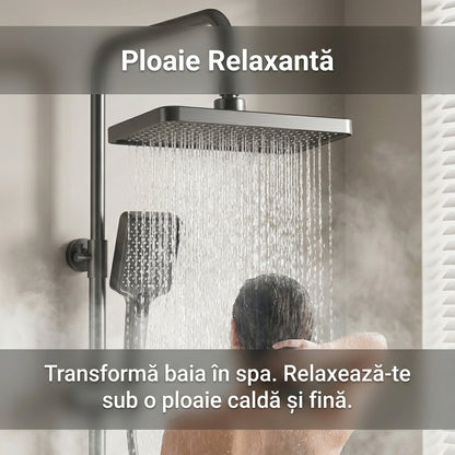 Set de Duș Digital din Aluminiu Spațial cu Afișaj LED, Taste Tip Pian și Iluminare Ambientală