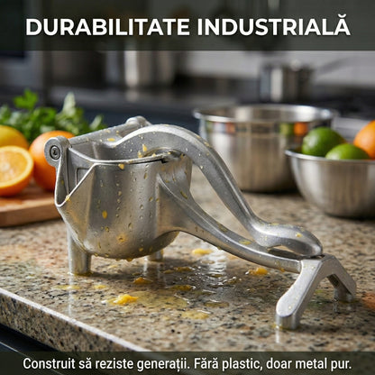 Storcător Manual de Citrice din Aluminiu (Heavy Duty) - Presă Profesională pentru Lămâi & Portocale, 23cm