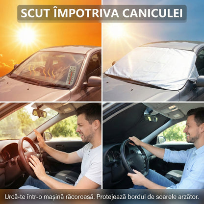 Husă Multifuncțională pentru Protecția Parbrizului, Anti-Îngheț și Anti-Soare, Universală, Impermeabilă