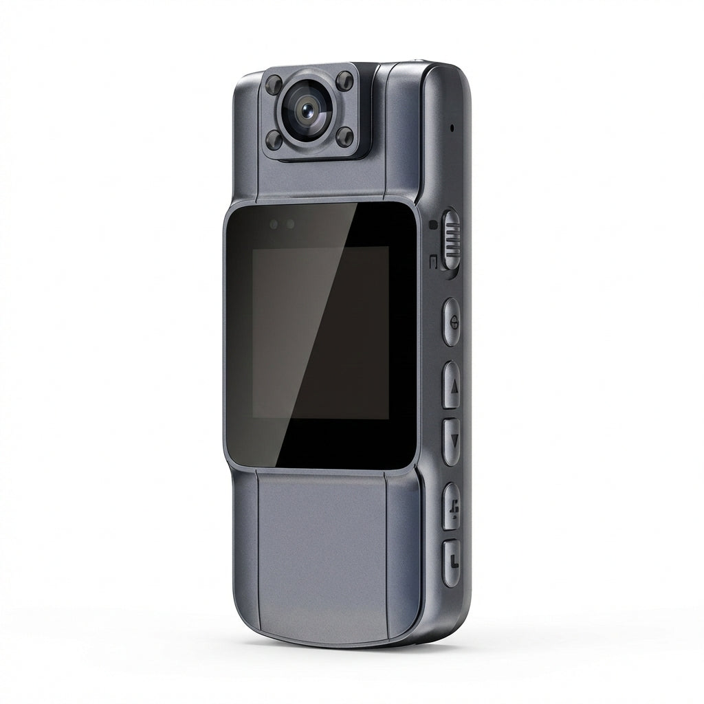 Mini Cameră Video Portabilă "Body Cam" cu WiFi, Ecran LCD, Lentilă Rotativă 180°, 1080P, Night Vision, Baterie 1000mAh