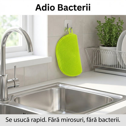Burete din Silicon Multifuncțional pentru Vase și Legume - Antibacterian, Flexibil & Termorezistent | JJYY