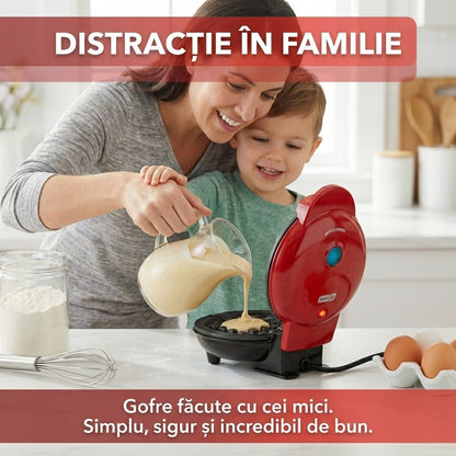 Mini Aparat Electric pentru Gofre (Waffe), 350W, Antiaderent, Încălzire Uniformă, Compact