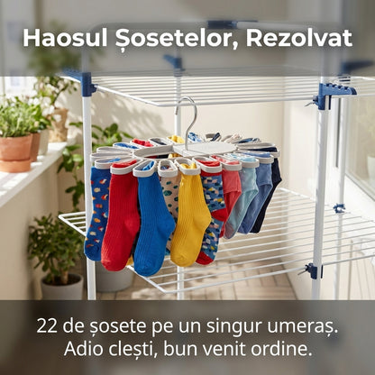 Suport de Uscare Compact "Petal S" pentru Lenjerie și Accesorii, 22 Compartimente, Plastic