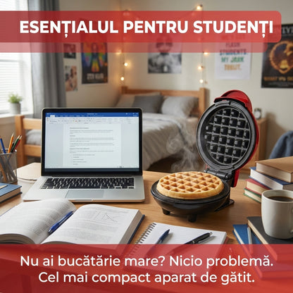 Mini Aparat Electric pentru Gofre (Waffe), 350W, Antiaderent, Încălzire Uniformă, Compact
