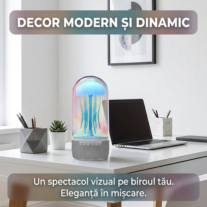 Lampă Meduză Dansatoare cu Boxă Bluetooth, 7 Culori LED, Reîncărcabilă, Veioză Atmosferică pentru Relaxare