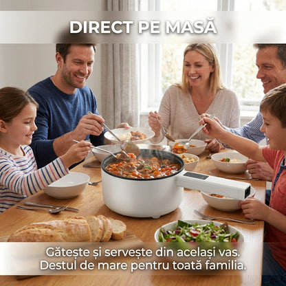 Tigaie Electrică Multifuncțională 3L cu Afișaj Digital, 26cm, 1350W, Antiaderentă