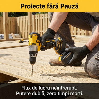 Set Bormașină Electrică 21V cu Percuție & 2 Acumulatori - Trusă Completă 32 Piese cu Mandrină Metalică 13mm