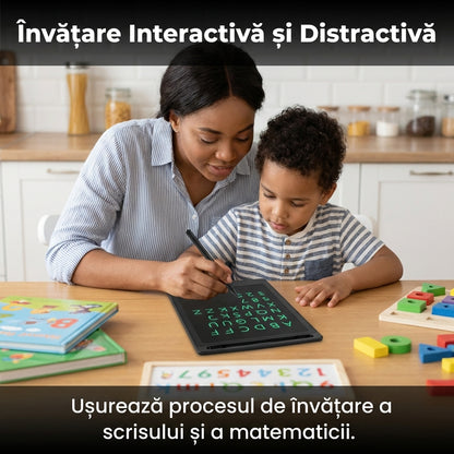 Tabletă Grafică LCD 8.5 Inch pentru Scris și Desenat, Buton Ștergere, Stylus Inclus, Ecran Sensibil la Presiune, Negru