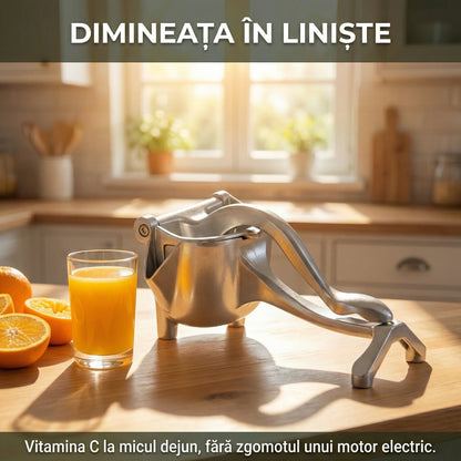 Storcător Manual de Citrice din Aluminiu (Heavy Duty) - Presă Profesională pentru Lămâi & Portocale, 23cm