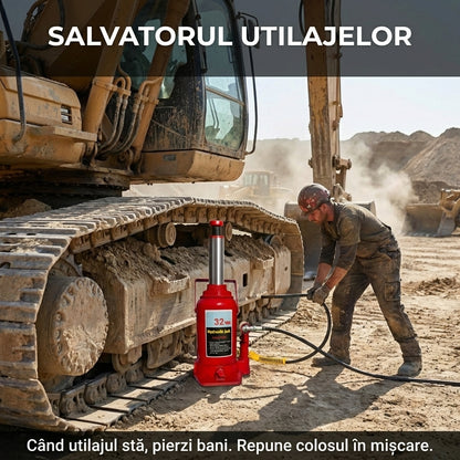 Cric Hidraulic Tubular "Hollow Jack" cu Manometru - Kit Deblocare Gresoare & Întindere (32T / 50T) + Accesorii