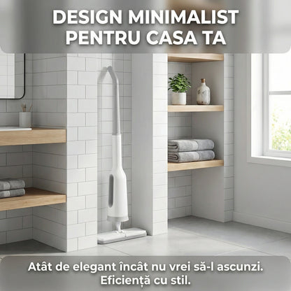 Mop cu Cap Dreptunghiular Family Helper, Sistem de Stoarcere Integrat, Rotire 180°, Lavetă Inclusă, Gri