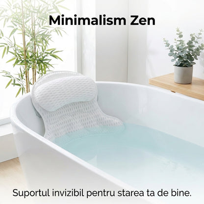Pernă de Baie Luxury pentru Cadă - Suport Ergonomic Gât și Spate, Tehnologie 4D Mesh Respirabilă