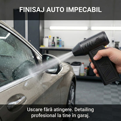 Suflantă Turbo "Jet Fan" Portabilă 110.000 RPM - Viteză Aer 42m/s, Motor Brushless & 4 Trepte Viteză, Acumulator Inclus