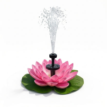 Fântână Solară Arteziană Flotantă Tip Floare de Lotus, Decor Plutitor pentru Iaz și Grădină, IPX68, Ø 17 cm