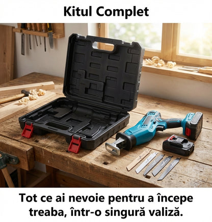 Fierăstrău Sabie Reciproc cu 2 Acumulatori 48V - Tăiere Lemn & Metal, 4000RPM + 4 Lame Incluse (Compatibil Makita)