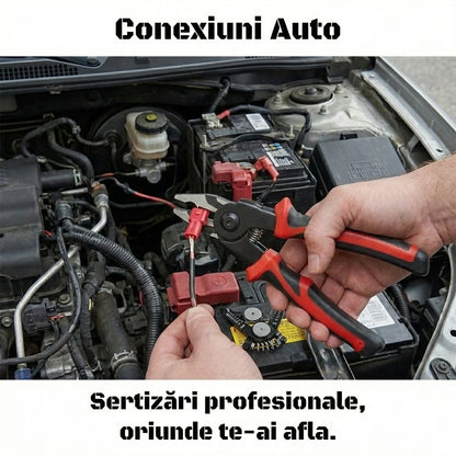 Trusă Clește Multifuncțional 5-în-1 cu Capete Interschimbabile - Dezizolat, Sertizat, Tăiat & Foarfecă (Oțel Carbon)
