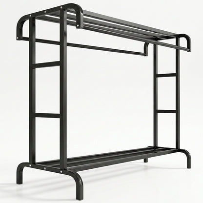 Stender Metalic Vertical pentru Haine și Uscare, Cadru Solid Îngroșat, 150x70x50 cm, Negru