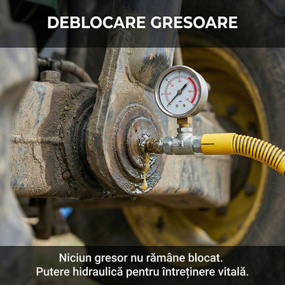 Cric Hidraulic Tubular "Hollow Jack" cu Manometru - Kit Deblocare Gresoare & Întindere (32T / 50T) + Accesorii