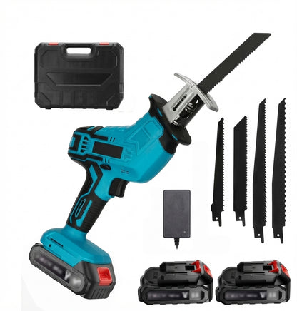 Fierăstrău Sabie Reciproc cu 2 Acumulatori 48V - Tăiere Lemn & Metal, 4000RPM + 4 Lame Incluse (Compatibil Makita)