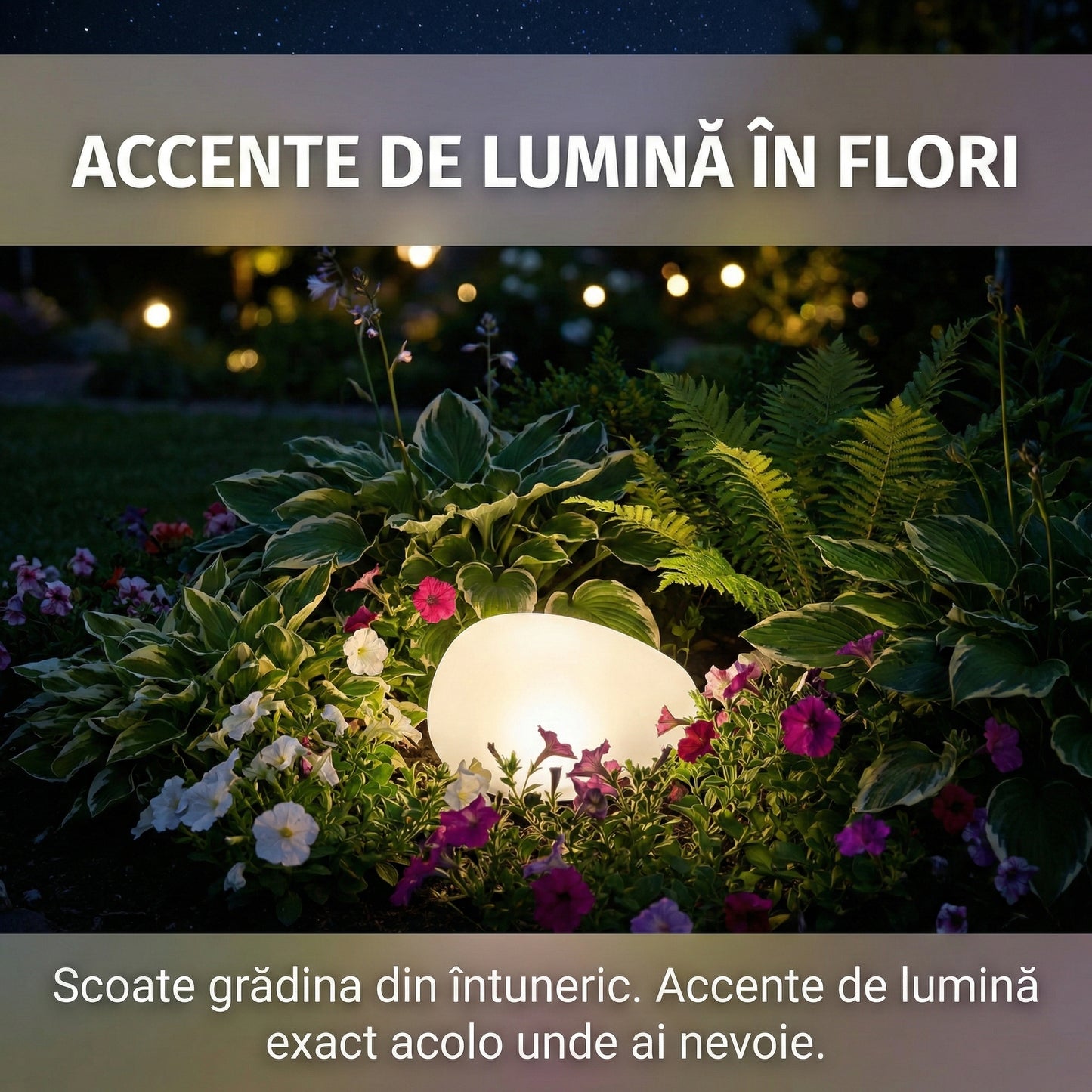 Lampă Solară de Grădină Tip Piatră "Cobblestone", LED Decorativ, Senzor Crepuscular, Fără Fire, Aspect Natural