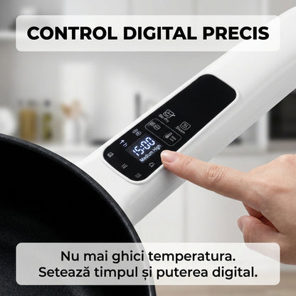 Tigaie Electrică Multifuncțională 3L cu Afișaj Digital, 26cm, 1350W, Antiaderentă
