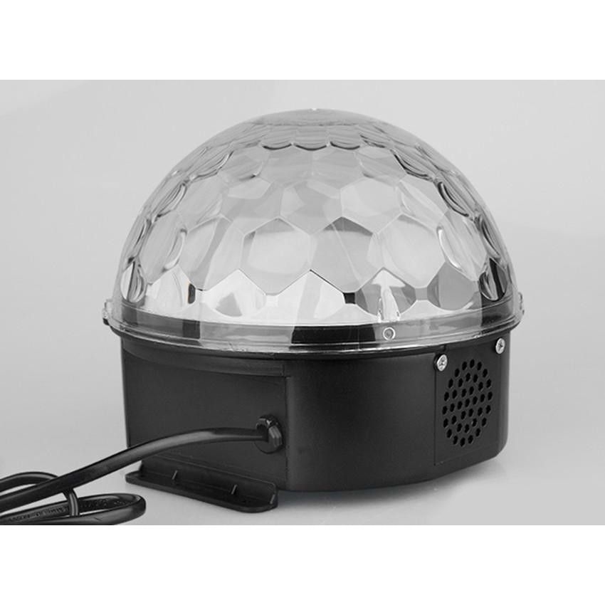 Glob Disco LED RGB cu difuzor, MP3 player, USB și card SD, joc rotativ de lumini, telecomandă inclusă