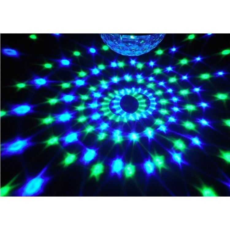 Glob Disco LED RGB cu difuzor, MP3 player, USB și card SD, joc rotativ de lumini, telecomandă inclusă