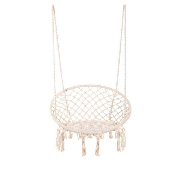 Leagăn Suspendat cu Franjuri, Bumbac Împletit, 150kg, Interior/Exterior