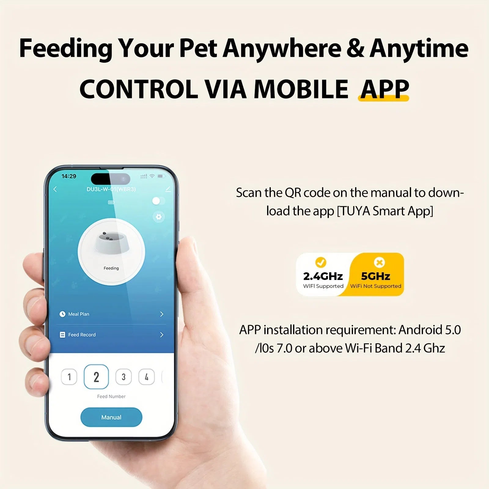 IMIPAW 3L Îngrijitor de animale inteligent Wi-Fi pentru pisici, câini - Distribuitor automat de hrană uscată programabil, 1-10 mese zilnice, Mod dublu de putere, Control APP, Backup baterie, Tensiune de funcționare sigură ≤36V