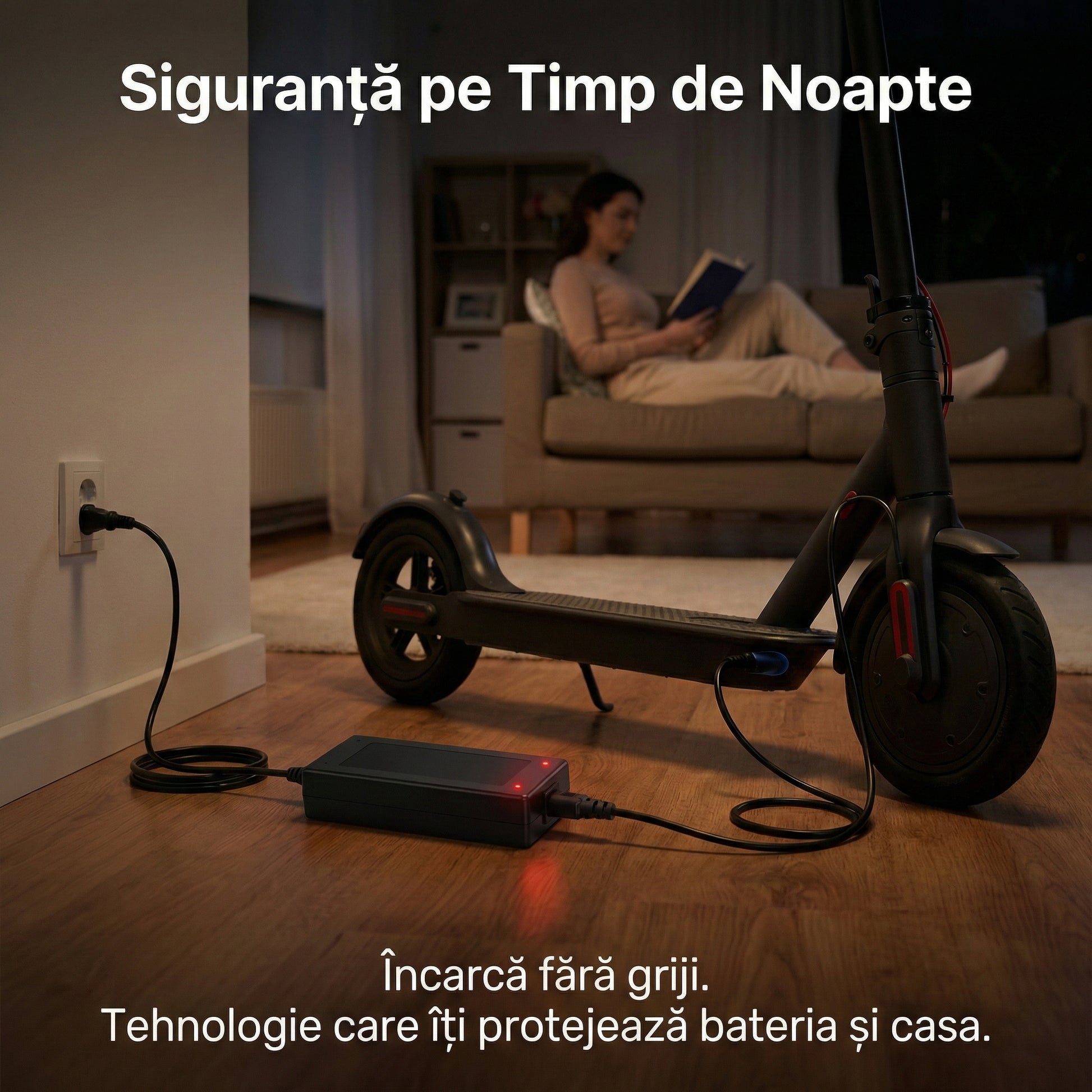 Încărcător Universal pentru Trotinete Electrice și E-Bike, 42V 2A, 5 Conectori Interschimbabili, Protecție Scurtcircuit, Negru