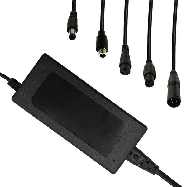 Încărcător Universal pentru Trotinete Electrice și E-Bike, 42V 2A, 5 Conectori Interschimbabili, Protecție Scurtcircuit, Negru
