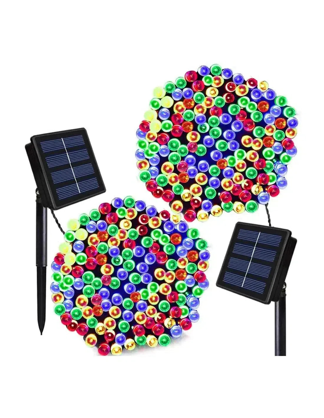 Instalație LED solară pentru exterior, 500 LED-uri multicolore, 50 metri, cu telecomandă