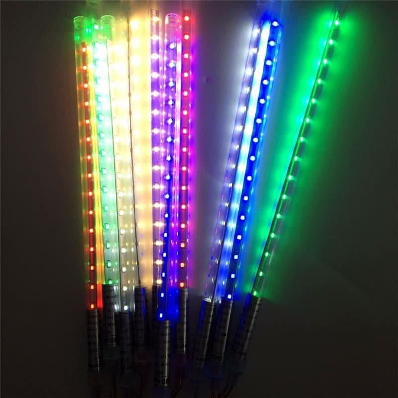 Instalație luminoasă Ploaie de Meteoriți, 10 tuburi LED curgătoare, 50 cm, pentru decor interior și exterior