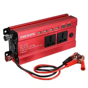 Invertor Auto 1000W, 12V, Cu Display Dublu și 4 Mufe USB, 2 Iesiri, pentru Alimentare