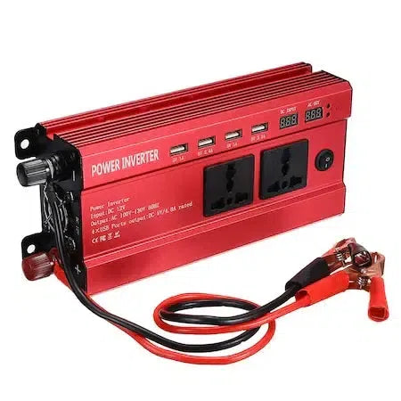 Invertor Auto 1000W, 12V, Cu Display Dublu și 4 Mufe USB, 2 Iesiri, pentru Alimentare