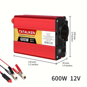 Invertor multifuncțional 2500W-600W pentru mașină, 12V DC la 220V AC, priză auto