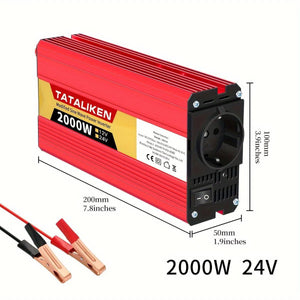 Invertor multifuncțional 2500W-600W pentru mașină, 12V DC la 220V AC, priză auto