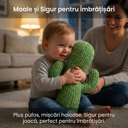 Jucărie Interactivă Cactus Dansator din Pluș, Cântă și Dansează, Alimentare Baterii, Verde