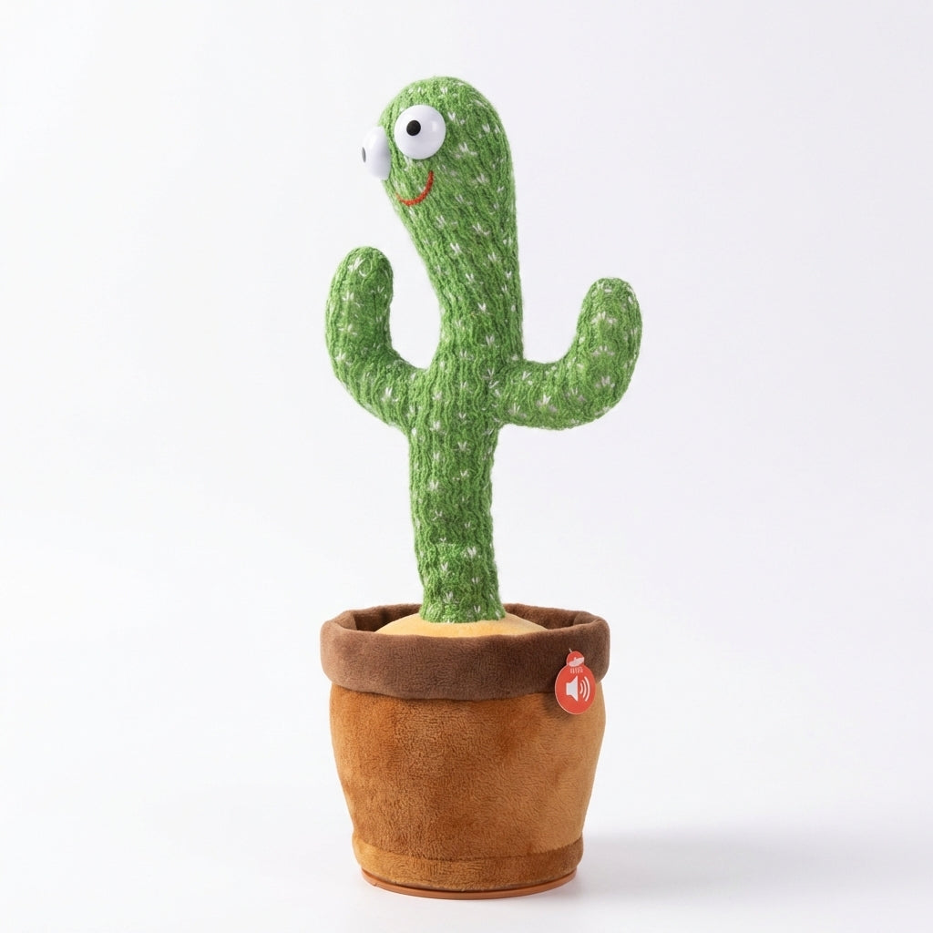 Jucărie Interactivă Cactus Dansator din Pluș, Cântă și Dansează, Alimentare Baterii, Verde