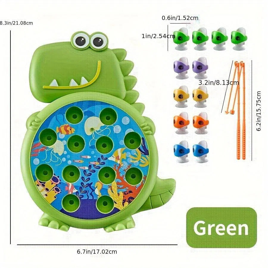 Jucărie de pescuit cu plăcuță cu dinozauri, magnetică, joc puzzle pentru copii