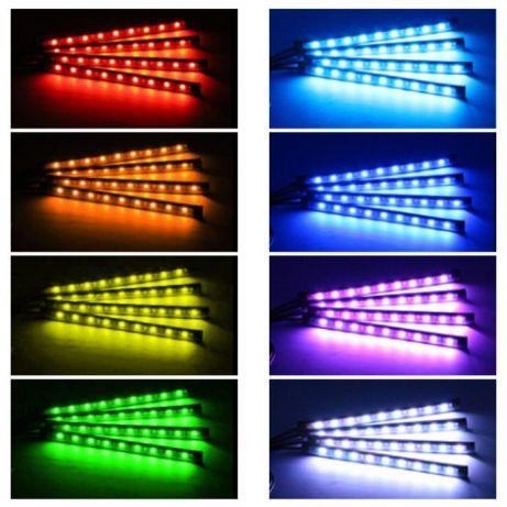 Kit Lumini Ambientale Auto LED RGB cu Telecomandă – Iluminare Interior Auto