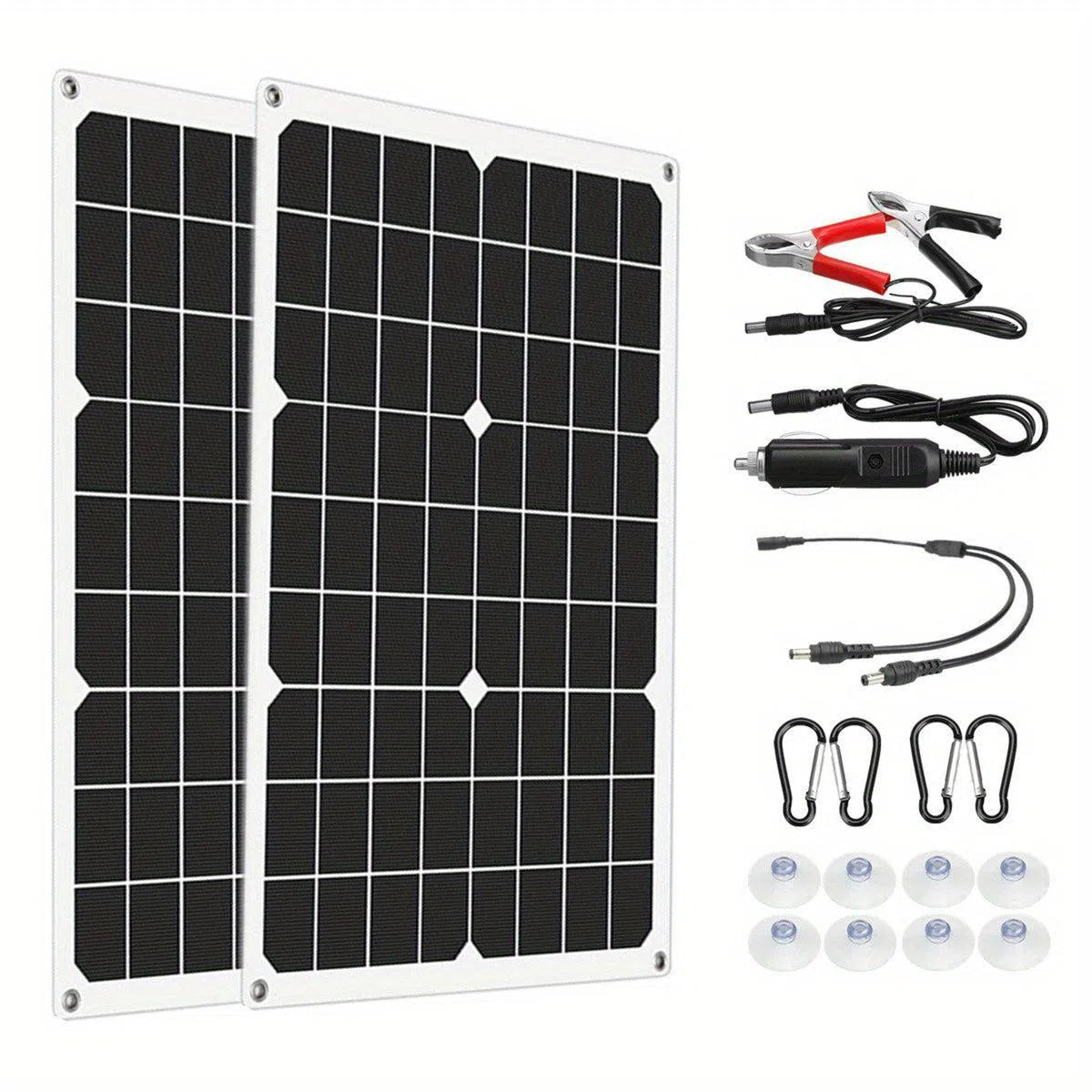 Kit complet de alimentare cu panouri solare, USB dublu 12V/5V, controler solar 60A/100A