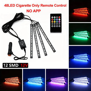 Kit de Iluminat Neon LED RGB pentru Mașină - Benzi Interioare Rezistente la Apă cu Control Muzical și Aplicație la Distanță