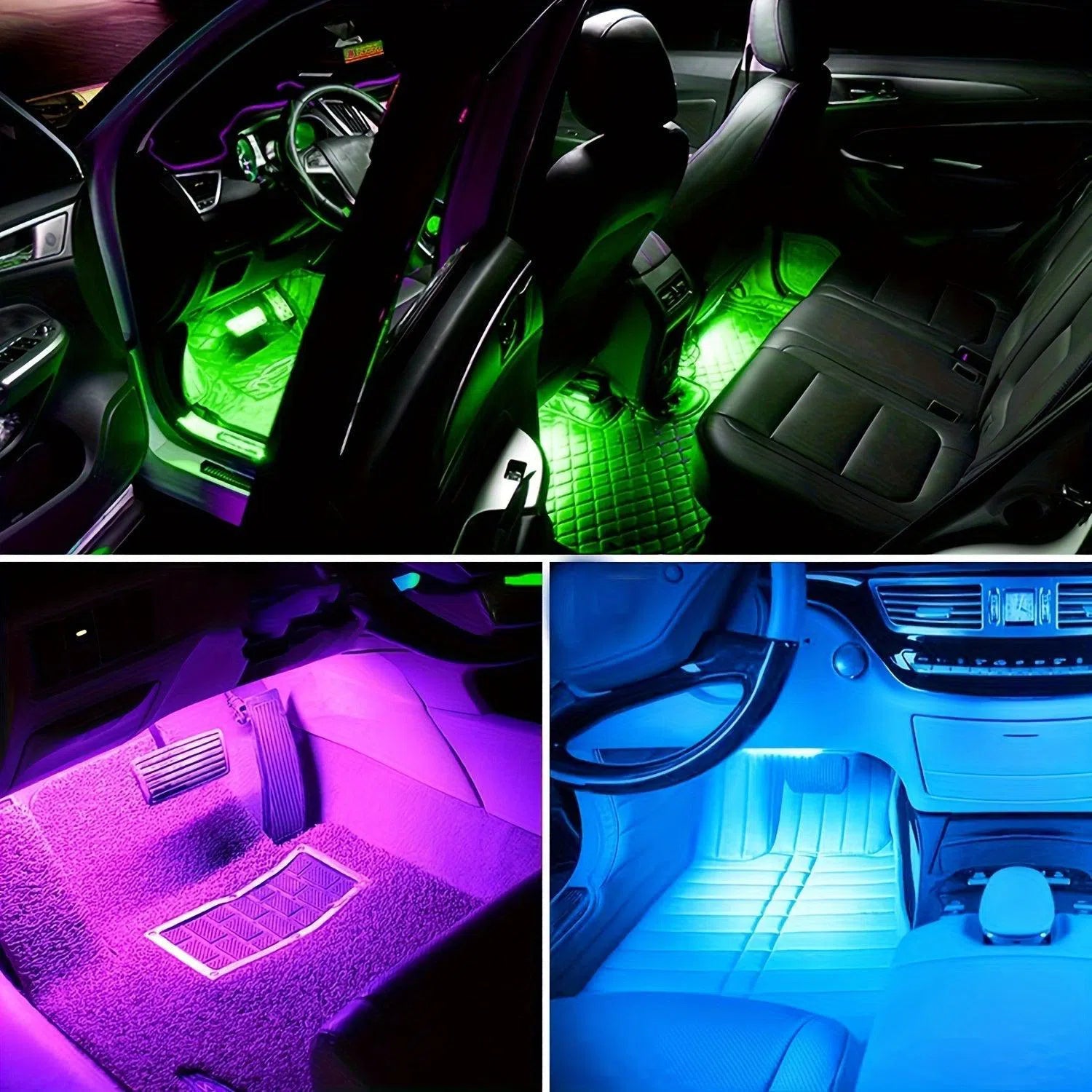 Kit de Iluminat Neon LED RGB pentru Mașină - Benzi Interioare Rezistente la Apă cu Control Muzical și Aplicație la Distanță